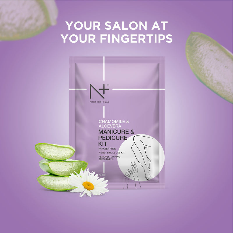 Manicure & Pedicure Kit, with Chamomile & Aloe Vera – 7-Step Paraben-Free Care for Beautiful Hands & Feet