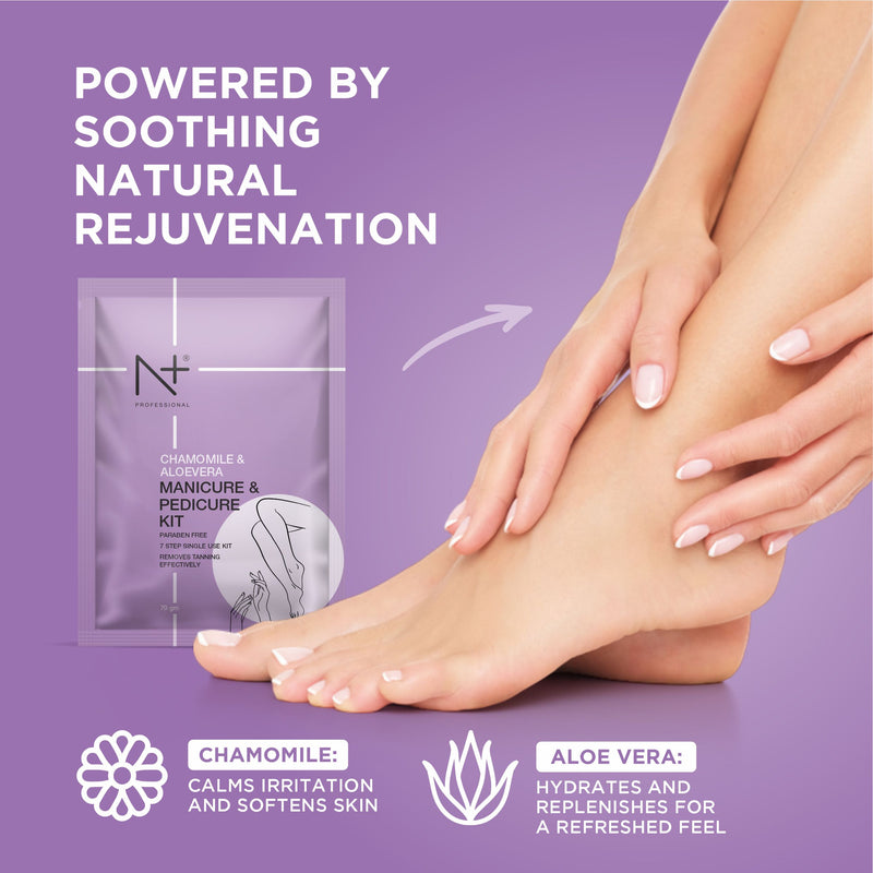 Manicure & Pedicure Kit, with Chamomile & Aloe Vera – 7-Step Paraben-Free Care for Beautiful Hands & Feet