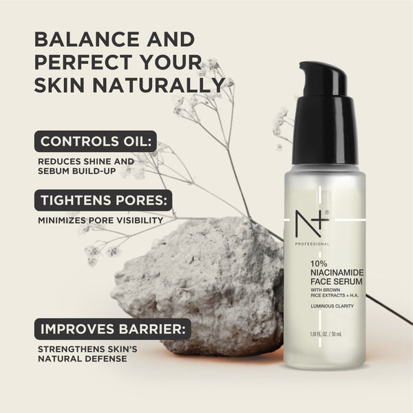 10% Niacinamide Face Serum, For Luminous Clarity with Brown rice extracts + H.A - 30ML