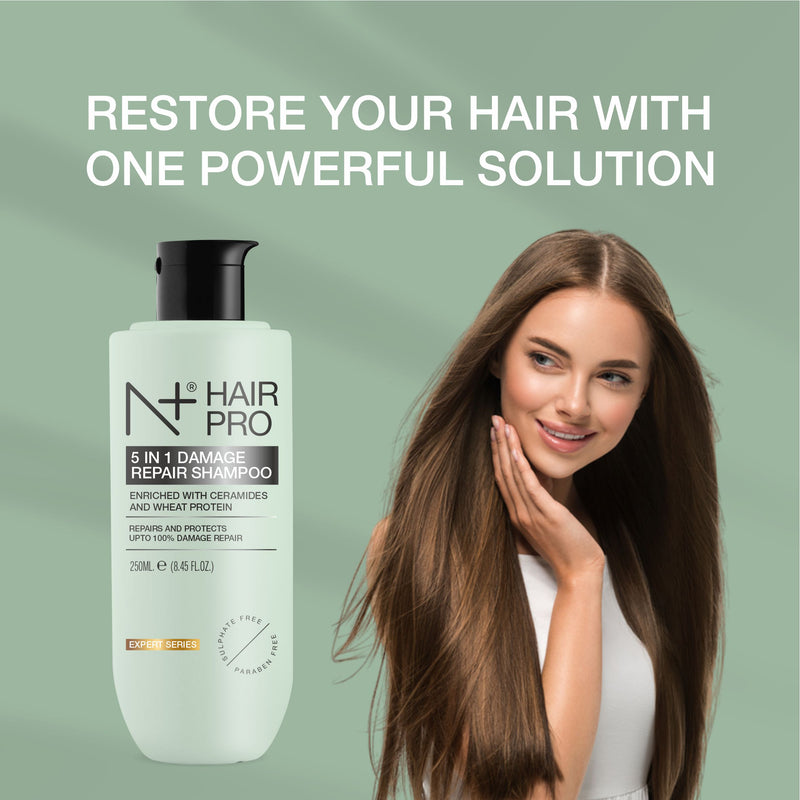 Pro Shampoo Hair Pro 5 in 1 Damage Repair Shampoo | Ceramides & Wheat Protein – N ...