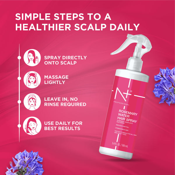 Rosemary Water Hair Spray |Mist Spray for Hairfall | Rosemary Hair Mist | Adds Shine & Helps Reduce Hairfall, Strengthens Hair | For All Hair Types | For Men & Women
