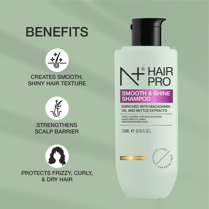 Pro Shampoo Hair Pro Smooth & Shine Shampoo | Frizz Control for Up to 24 hours – N ...