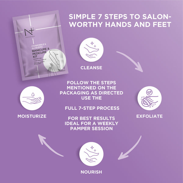 Manicure & Pedicure Kit, with Chamomile & Aloe Vera – 7-Step Paraben-Free Care for Beautiful Hands & Feet