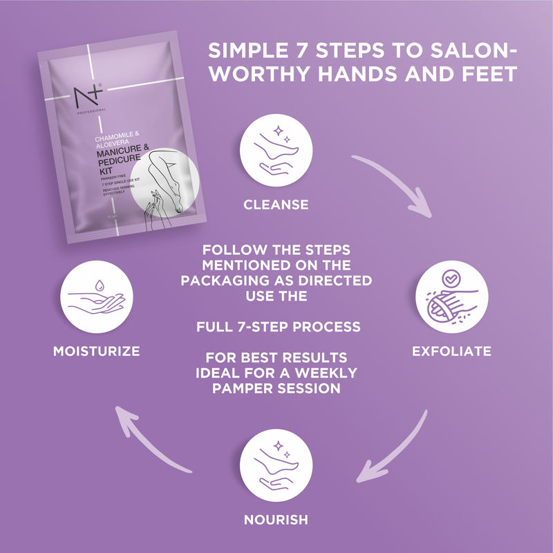Manicure & Pedicure Kit, with Chamomile & Aloe Vera – 7-Step Paraben-Free Care for Beautiful Hands & Feet