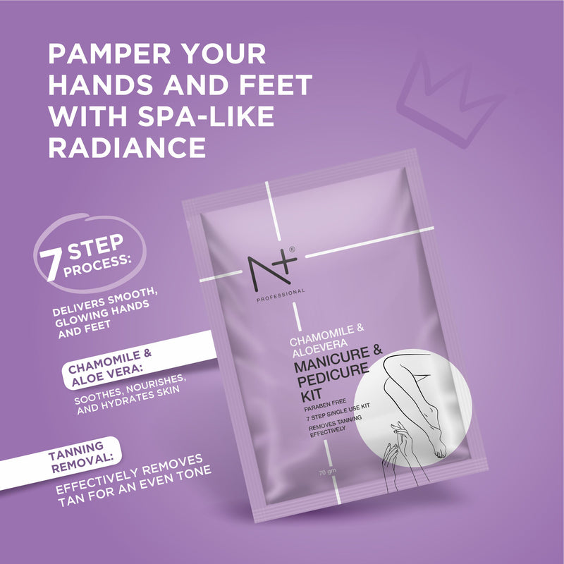 Manicure & Pedicure Kit, with Chamomile & Aloe Vera – 7-Step Paraben-Free Care for Beautiful Hands & Feet