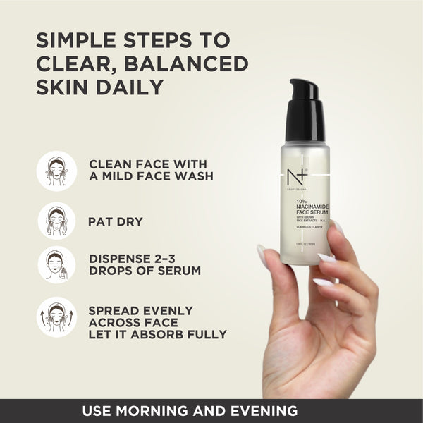 10% Niacinamide Face Serum, For Luminous Clarity with Brown rice extracts + H.A - 30ML