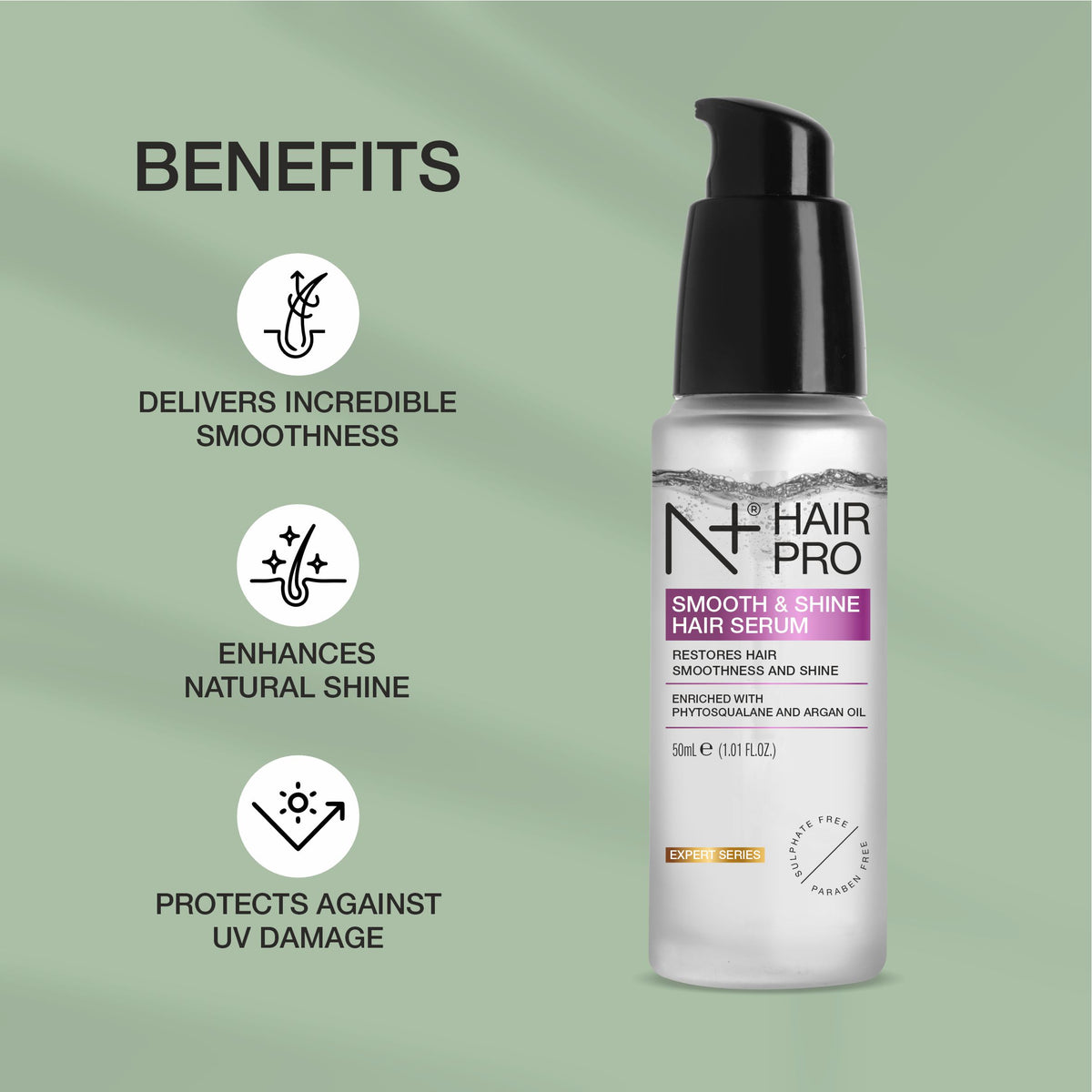 Hair Pro Smooth & Shine Hair Serum – Phytosqualane & Argan Oil