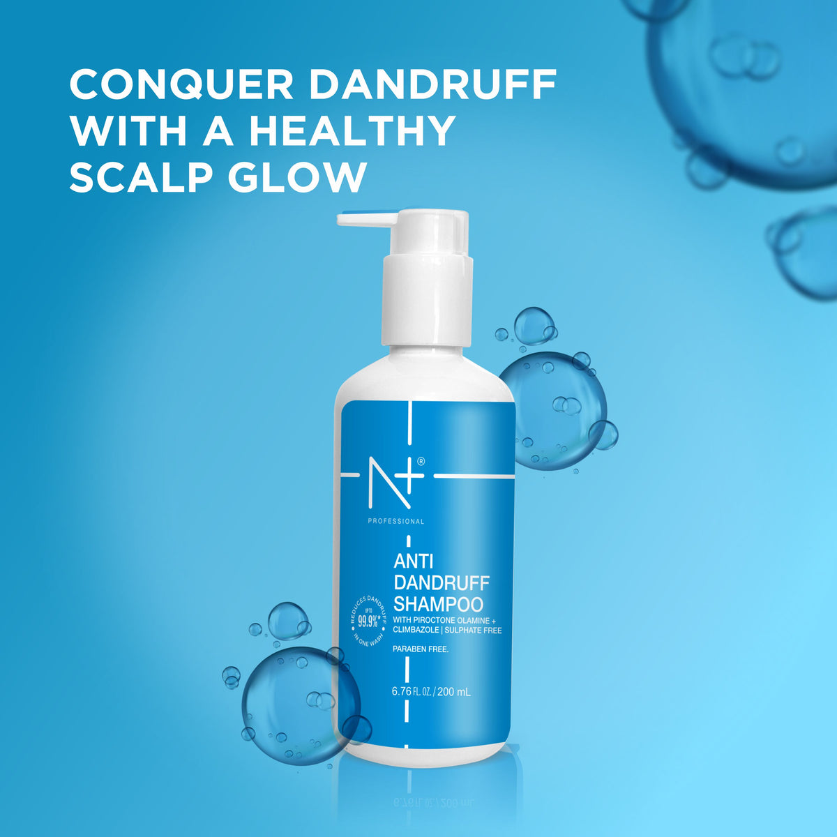 N+ Plus Professional Anti Dandruff Shampoo, Reduces Dandruff upto 99.99% in one wash