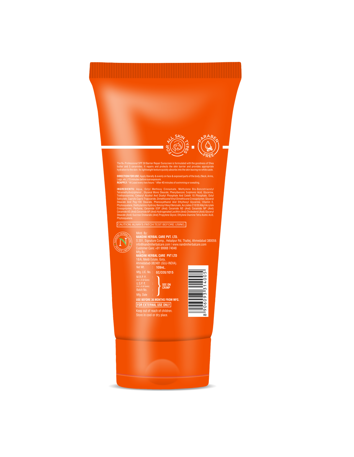 SPF 50 Barrier Repair Sunscreen Cream | Shea Butter & 5 Ceramides