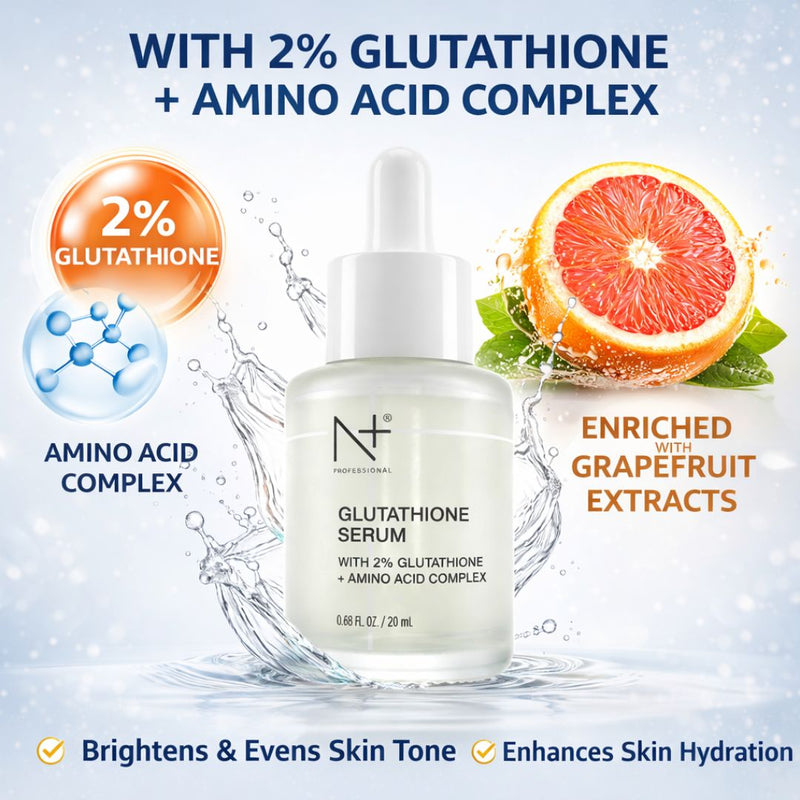 GLUTATHIONE 2% SERUM + ΑΜΙΝΟ ACID COMPLEX, Enriched with Grapefruit extracts, Helps to boosts skin radiance