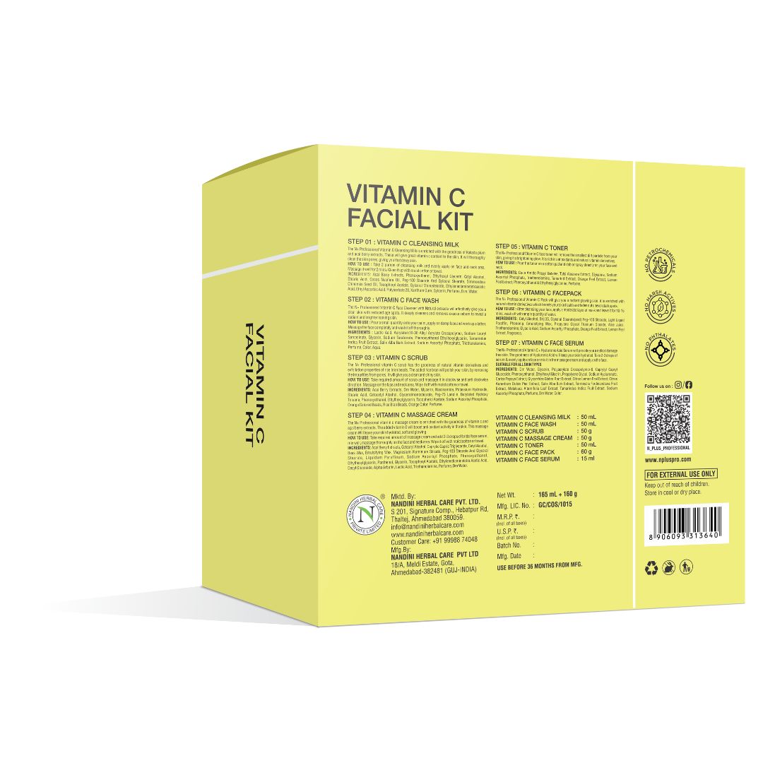 Vitamin C Facial Kit, With Vitamin C + E + Acai Berry Extracts, Radiant Skin Awaits