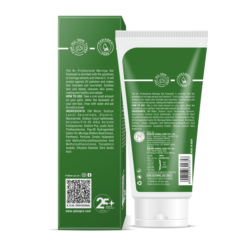 Moringa Gel Facewash, Revives Damaged Skin, With Moringa Extract & Vitamin E