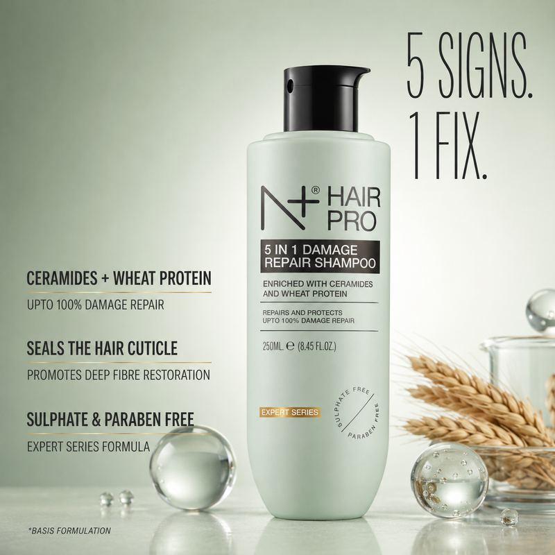 Hair Pro 5 in 1 Damage Repair Shampoo | Ceramides & Wheat Protein