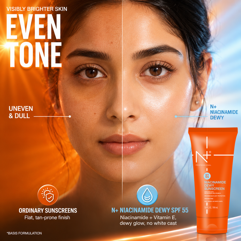 SPF 55 Niacinamide Dewy Sunscreen Cream | Non-Greasy (100 ML)