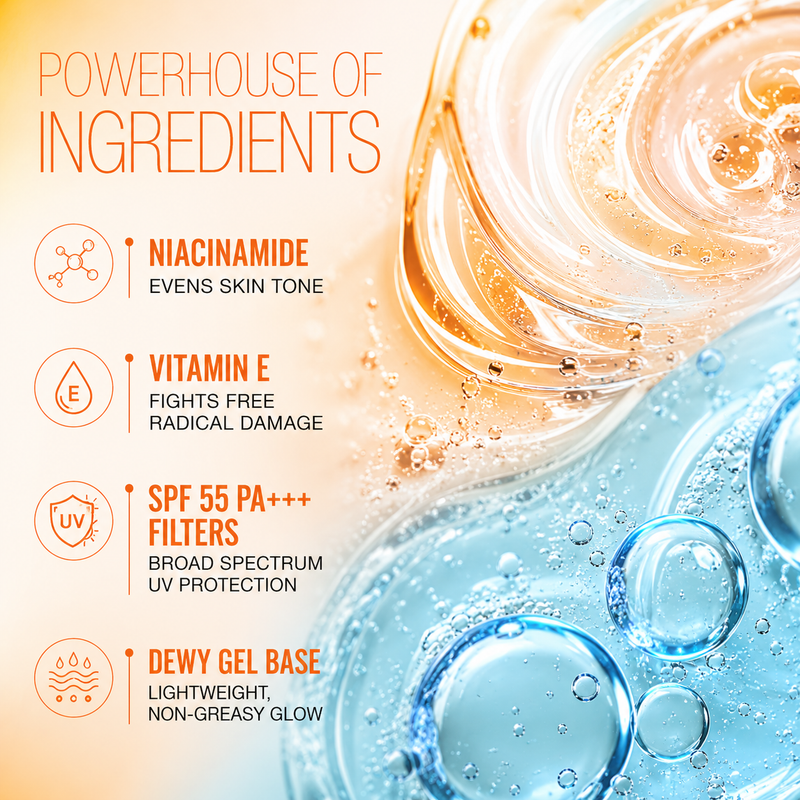 SPF 55 Niacinamide Dewy Sunscreen Cream | Non-Greasy (100 ML)