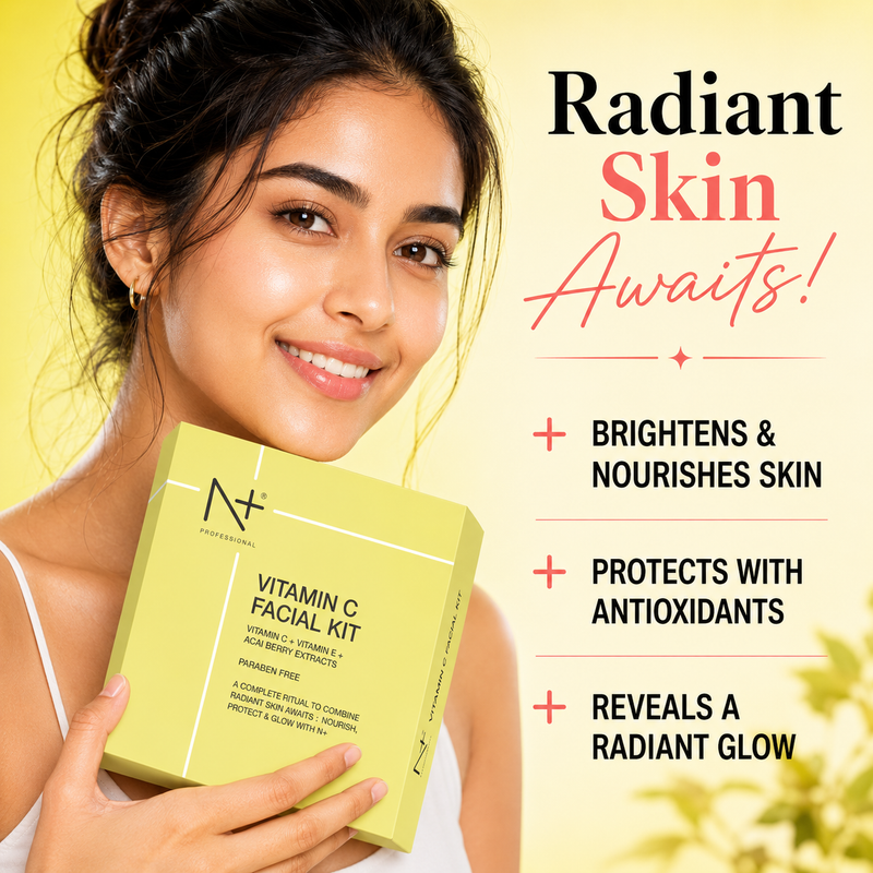 Vitamin C Facial Kit, With Vitamin C + E + Acai Berry Extracts, Radiant Skin Awaits