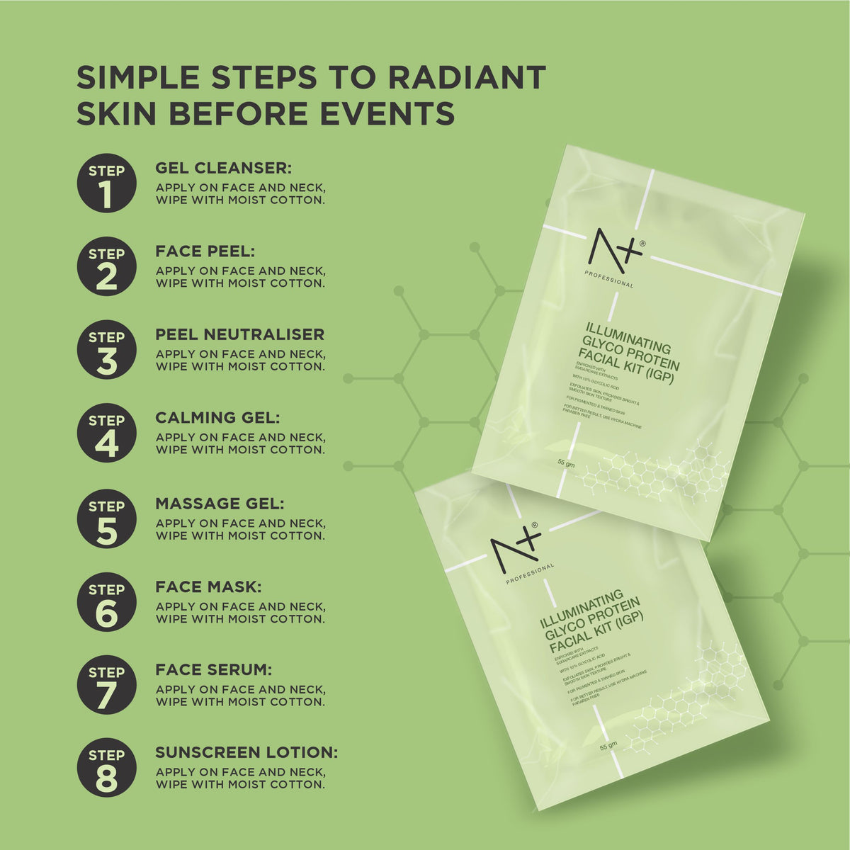 Illuminating Glyco Protein Facial Kit -55gm (Pouch)