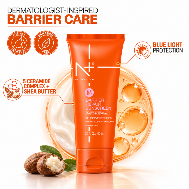 SPF 50 Barrier Repair Sunscreen Cream | Shea Butter & 5 Ceramides