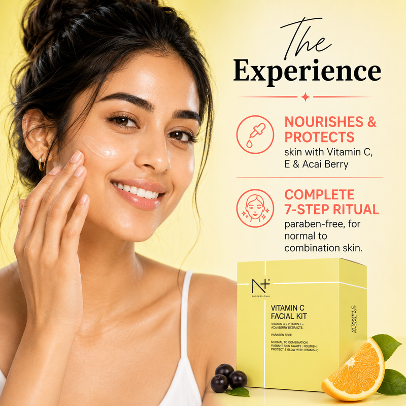 Vitamin C Facial Kit, With Vitamin C + E + Acai Berry Extracts, Radiant Skin Awaits