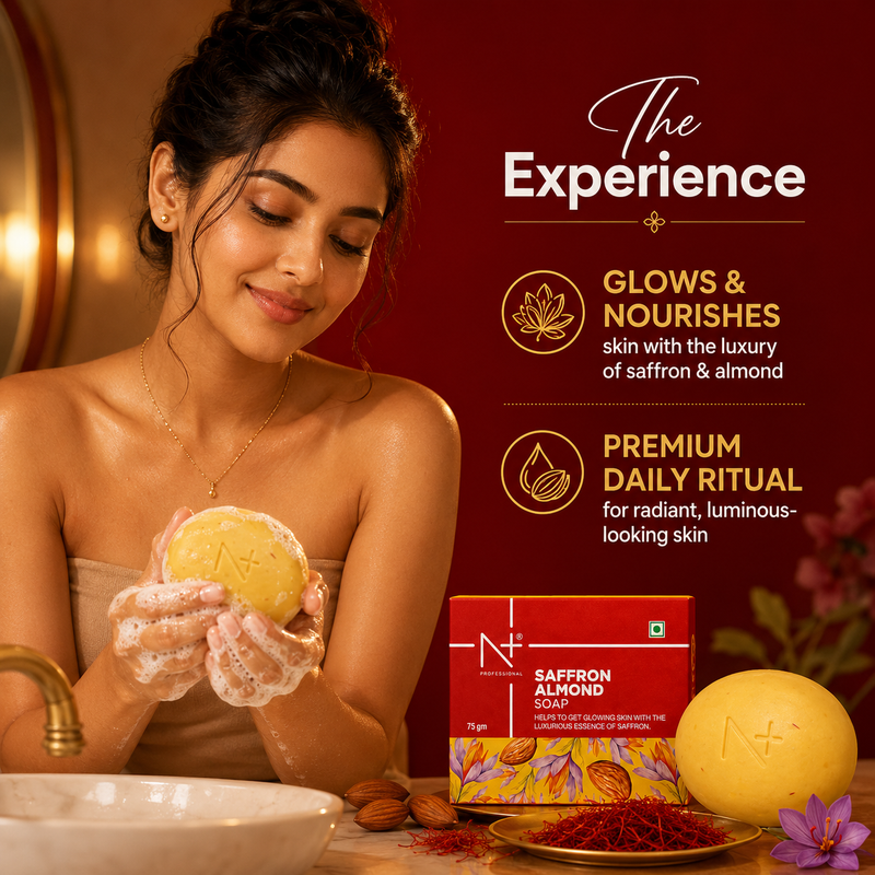 Saffron Almond Soap, For Glowing skin, Enriched With Luxurious Essenece Of Saffron, Pack of 3
