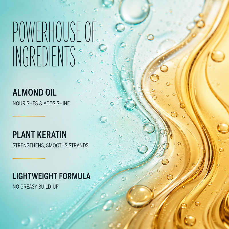 Hair Serum, Enriched with Almond Oil & Plant Keratin, Makes Hair Shiny & Smooth- 100ml