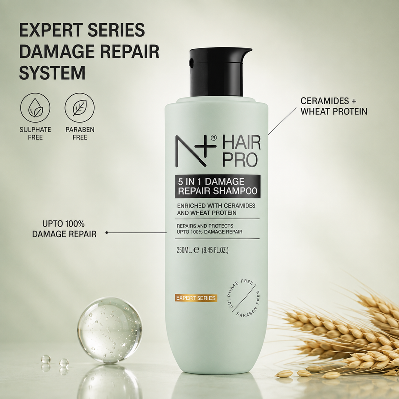 Hair Pro 5 in 1 Damage Repair Shampoo | Ceramides & Wheat Protein