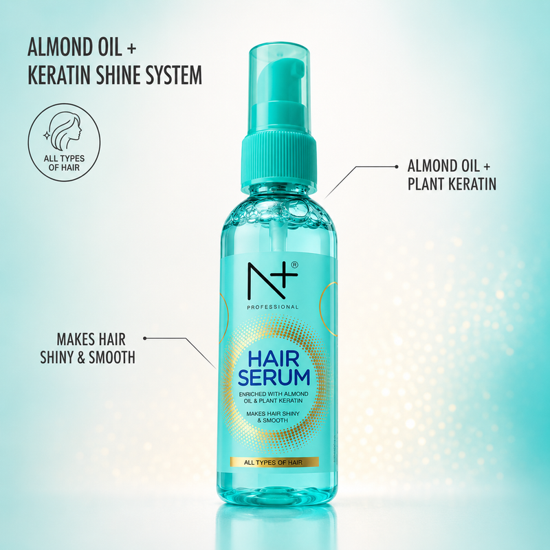 Hair Serum, Enriched with Almond Oil & Plant Keratin, Makes Hair Shiny & Smooth- 100ml