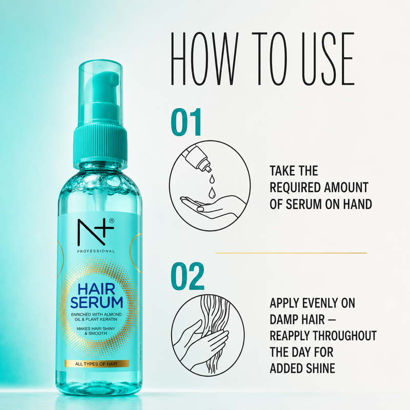Hair Serum, Enriched with Almond Oil & Plant Keratin, Makes Hair Shiny & Smooth- 100ml