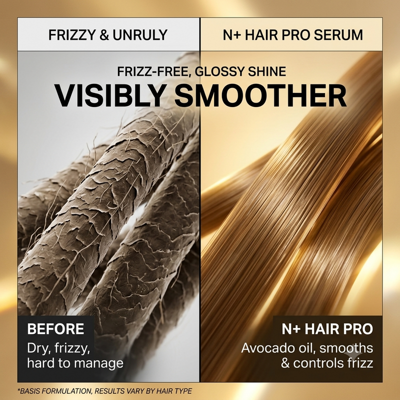 N+ Hair Pro Hair Serum, Enriched with Avocado Oil, Controls Frizz & Smoothens Hair- 100ml