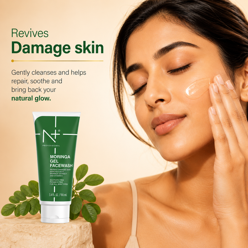 Moringa Gel Facewash, Revives Damaged Skin, With Moringa Extract & Vitamin E
