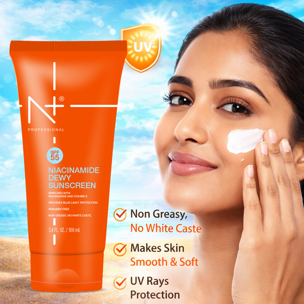 SPF 55 Niacinamide Dewy Sunscreen Cream | Non-Greasy (100 ML)