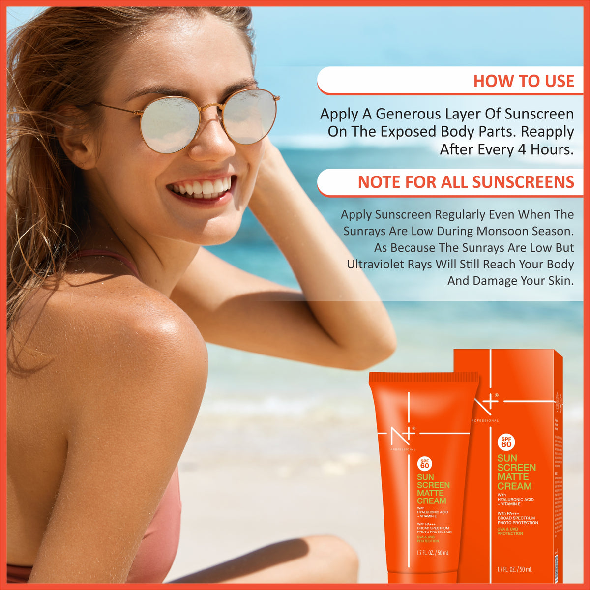 Sun Screen Matte Cream SPF 60