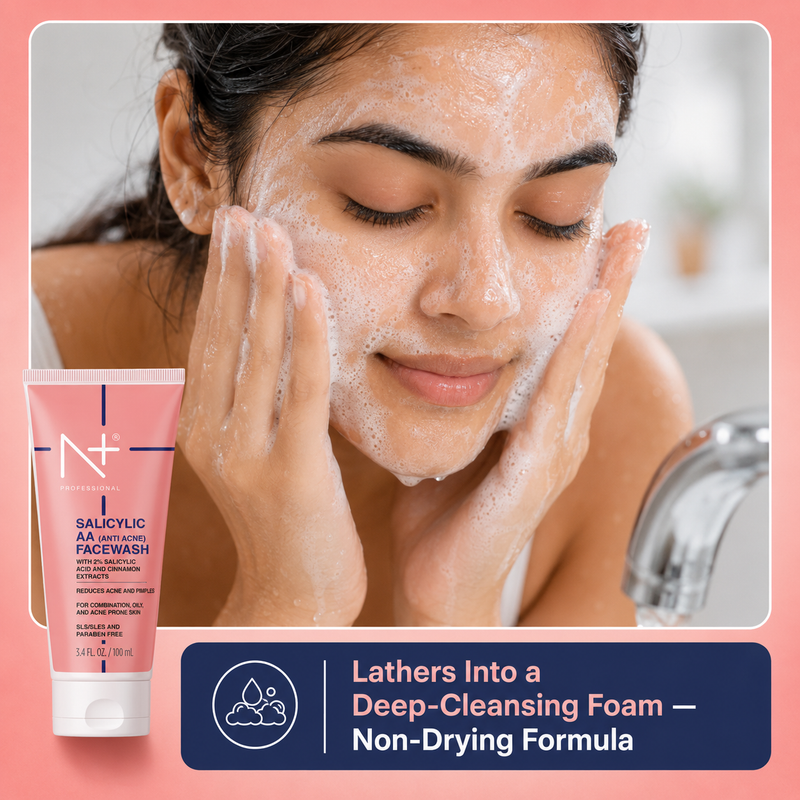 Salicylic AA (Anti Acne) Facewash, Reduce Acne & Pimple, SLS & Paraben Free- 100ml