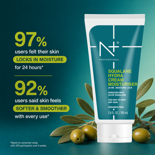 Squalane Hydra Cream Moisturiser, Enriched with Olive Squalane, For dry to very dry skin, 24 HR* Moisture Lock- 100ml