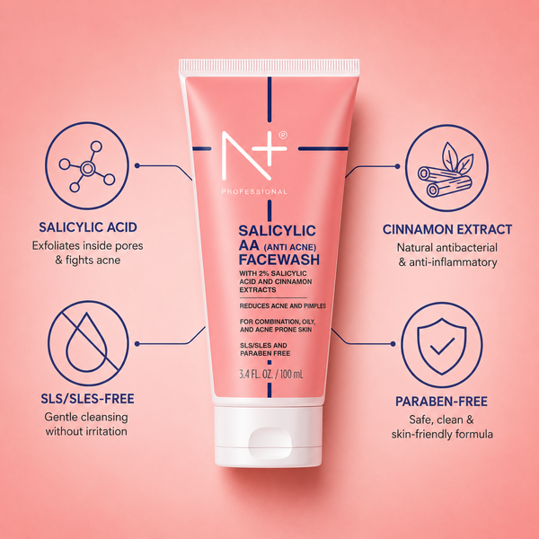 Salicylic AA (Anti Acne) Facewash, Reduce Acne & Pimple, SLS & Paraben Free- 100ml