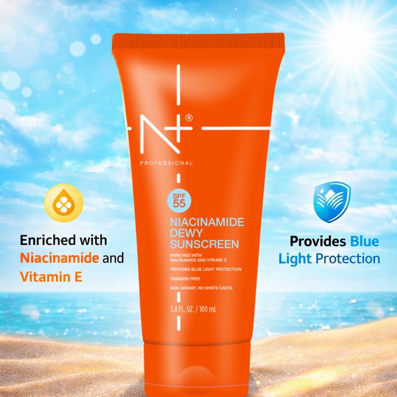 SPF 55 Niacinamide Dewy Sunscreen Cream | Non-Greasy (100 ML)